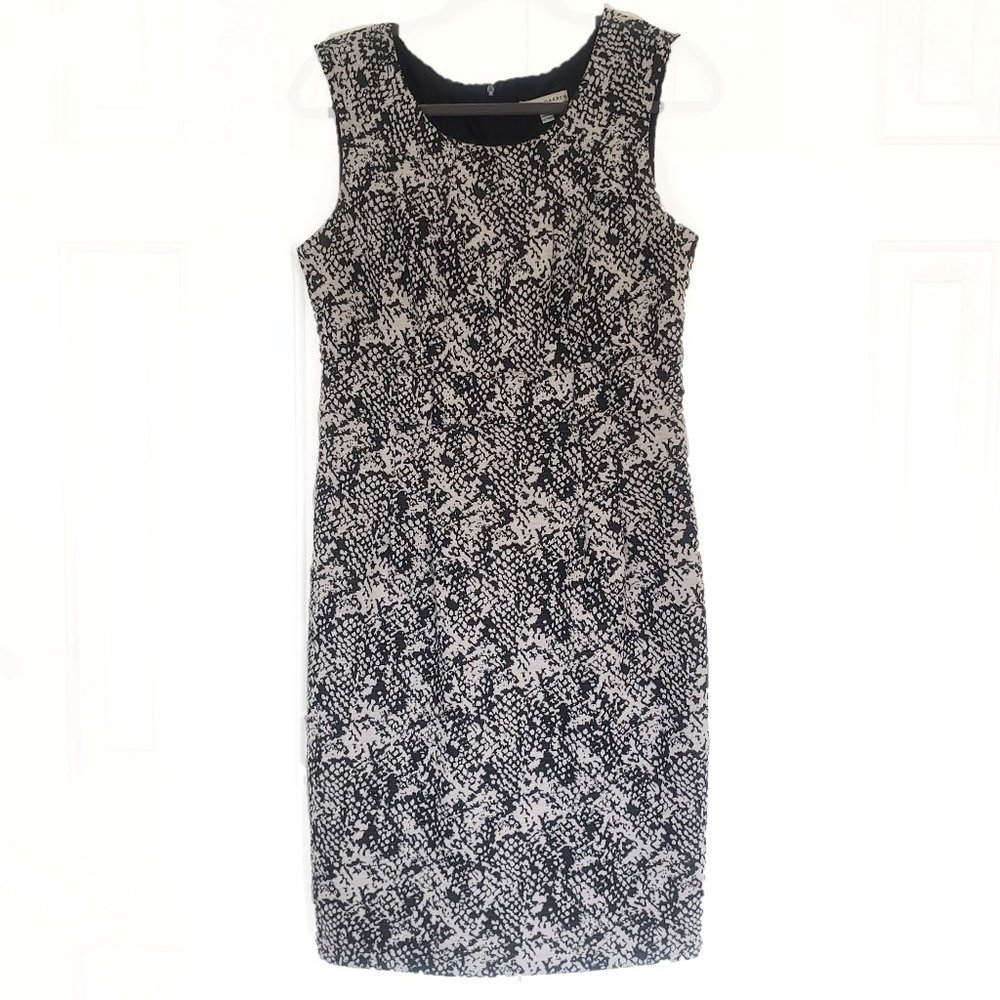 Sandra Darren Black & White Sheath Dress - Size 10